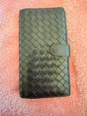 Bottega Veneta Black Woven Leather Card Wallet